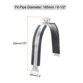 uxcell Rubber Cushion Strut Clamp Fit for 6-1/2" Pipe Cushioned Clamp Strut Rigid Steel Pipe Clamp for Mounting PEX Pipe Tubing to Strut Channels