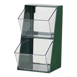 BILLION GOLD K Cup Holder, Large Capacity Tea Bag Organizer with 2 Drawers, Clear Coffee Pod Storage for Creamer, Sugar, Snack, Stationery, Cookies, Hair Tie - Green