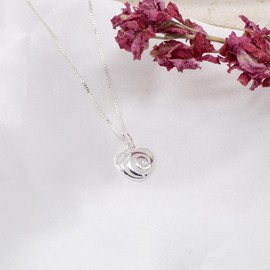 Tuscany Silver Women's Sterling Silver Swirl Heart Pendant on Chain Necklace of 46cm/18"