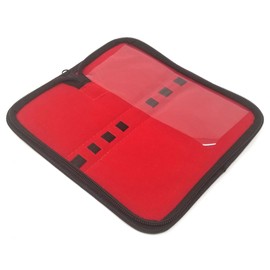 All-Purpose Faux Leather Pouch Zipper Case Versatile Molle with Protective Flap and Elastic Straps to Store Organize Sort Wide Variety of Tools, Holds 7 Instruments, 7.5"x8"