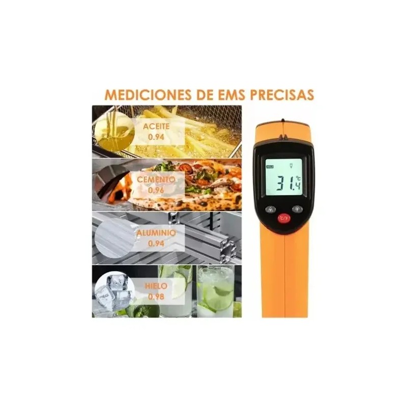 Termómetro Digital Uso Industrial Infrarojo Pistola Laser