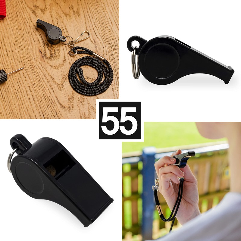 55 Sport 120dB Loud Referee Whistle & Lanyard for Football,