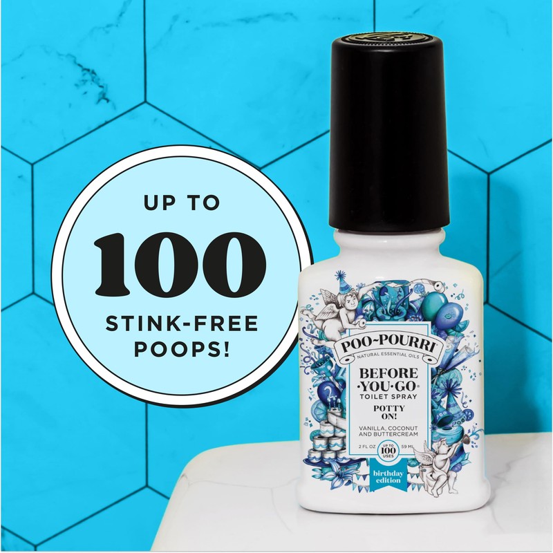Poo-Pourri Before-You-Go Toilet Spray, Birthday Cake Potty On!, 2 Fl