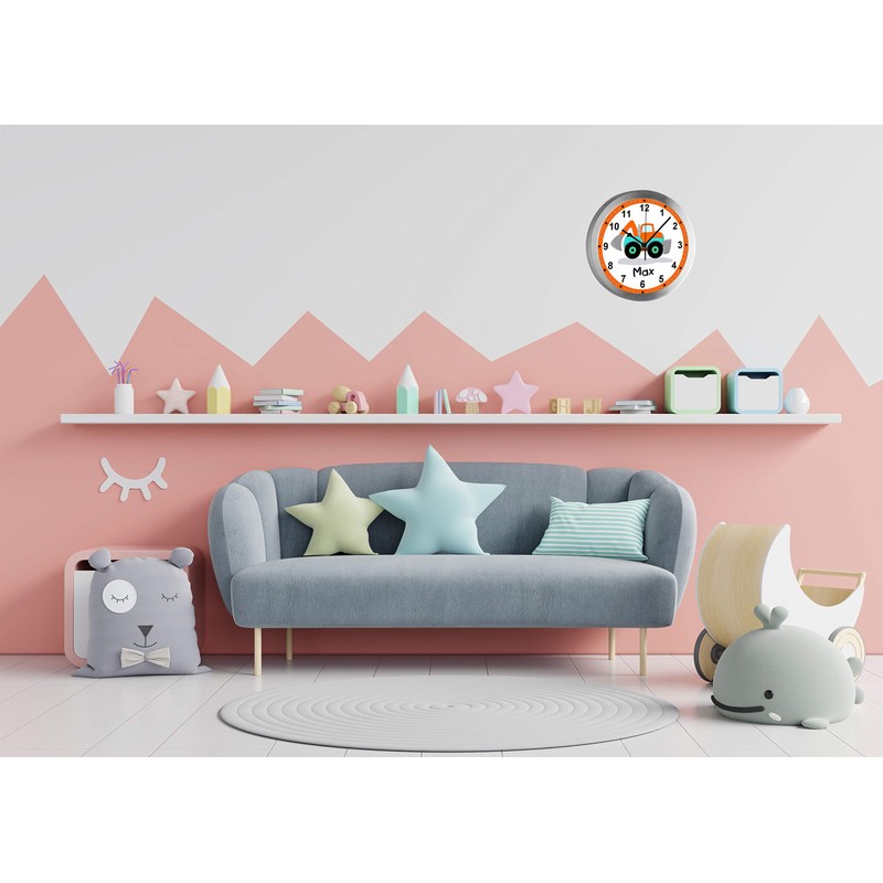 CreaDesign, WU-10-1084 Analogue Children's Room Radio-Controlled Clock with Customisable Name,