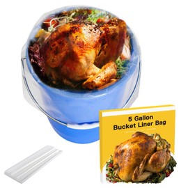 5 Gallon Turkey Brine Bag 12× Bucket Liner Bags for Marinating and Brining Turkey or Slabs of Ribs,Food Grade, BPA Free, Extra Heavy Duty Leak Proof 20"x28" /Bag