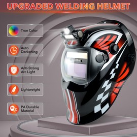 JustHot Welding Helmet Auto Darkening Welding Hood Solar Powered True Color Welding Mask 4/9-13 Adjustable Shade for Tig Mig Arc Weld Plasma Cut Grinding (JH-AK02)