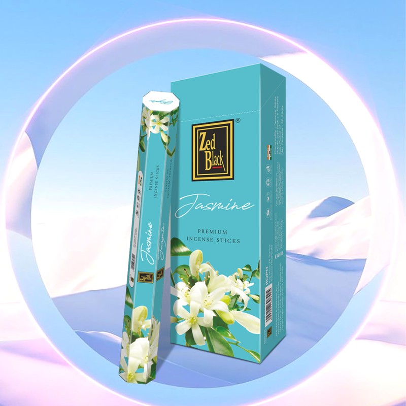 ZED BLACK Jasmine Premium Incense Sticks, 20 Packets of 20