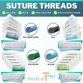 Medical Pro Suture Practice Kit for Medical Students - The Perfect Suturing Set with Sutures, Suture Needles, New True-Skin Surgical Kits, Pad and Case for Surgery and Stitching Training (Refill Kit)
