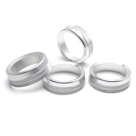 iJDMTOY 4pc-Set Silver Aluminum AC Air Conditioner & 2WD/4WD Switch Turner Ring Covers Compatible with 2016-2023 Toyota Tacoma