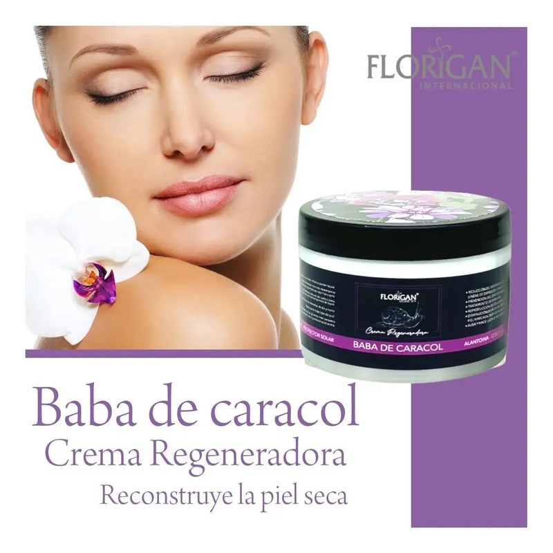 Crema Regeneradora Baba De Caracol Florigan 350grs. 3 Pzas
