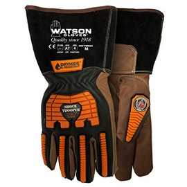 Watson Gloves Shock Trooper Glove - Goatskin Leather, Cut Resistant, Water and Oil Resistant, D3O iA Protection, Gauntlet Style Cuff (XXLarge, 5785G)