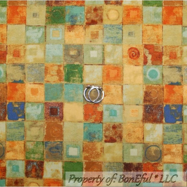 P&B Fabrics BonEful Fabric FQ Cotton Quilt Brown Green Tan