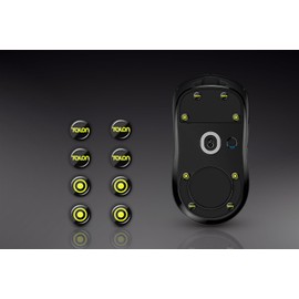 TALONGAMES Curved Edges Ultra Strong Glass Mouse Feet Skates Gaming Mouse Feet Replacement,Super Smooth Glide Fast and Durable Sole (Universal, Black)