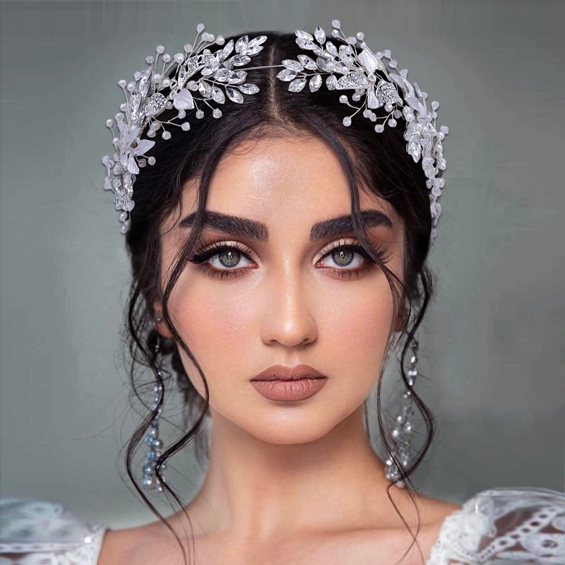 LOVFOIVER Diadema de boda para novias y dama de honor