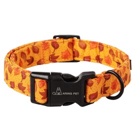 ARING PET Fall Dog Collar-Cotton Lightweight Maple Leaves Dog Collar, Adjustable Autumn Pet Collars Puppy Collar with Quick Release Buckle for Girl&Boy Dogs