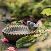 Flanacom Bird Bath Winterproof Garden Decoration for Outdoor Bathing Bowl
