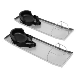 RocoReny Stainless Steel Concrete Knee Boards With Buckle ＆ Knee Pads, Kneedboards Construction Cement Knee Board Pair Kneeler Board Work Tools for Cement and Concrete Finishing(30 * 8in)