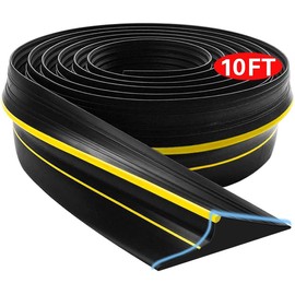 Jin&Bao Universal Garage Door Bottom Seal Strip,Weatherproof Rubber DIY Weather Stripping Replacement, 10FT Length, Black
