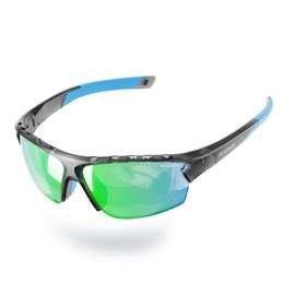 DEAFRAIN Sports Sunglasses for Men Women Polarized Sunglasses for Baseball Cycling Fishing Running Golf Motorcycle Softball Glasses Green