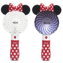 Kbinter Cute Personal Mini Fan, Handheld & Portable USB Rechargeable 1 Speed USB Fans with Colorful LED Light Adjustable, for Indoor Or Outdoor Activities, Cute Mouse