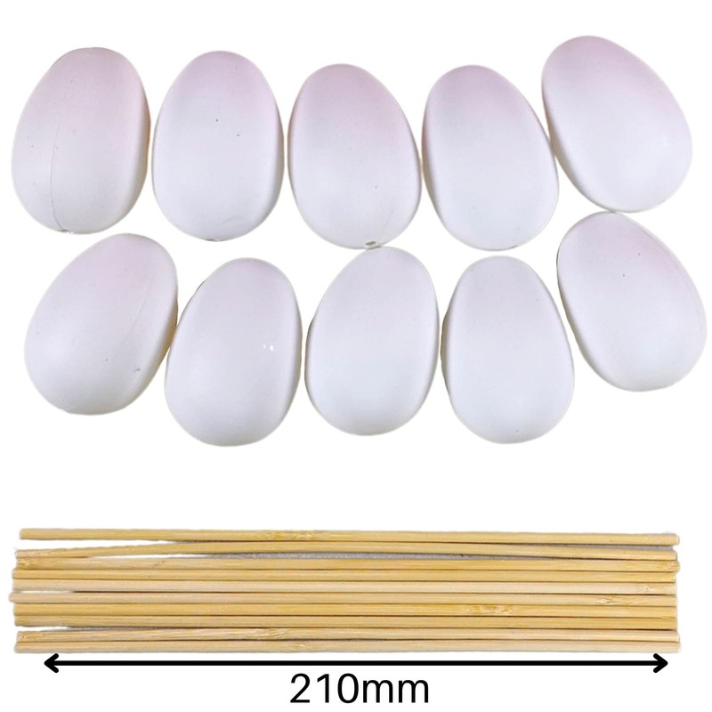 Plastic Hollow Eggs On Sticks White Easter Eggs to Decorate