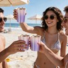 40P Purple Laser Paper Cups,9oz Disposable Tableware Holographic Party Cup