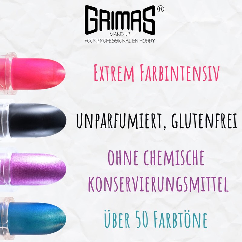 Grimas Professional Lipstick, 5-2 Pink, 3.5 g, Very Colour-Intensive Lipstick