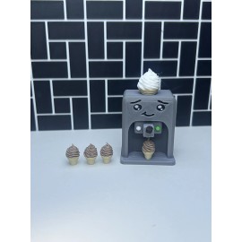 Lil McDonalds Custom 3d Toy Happy Ice Cream Machine & 8 mini ice cones bundle