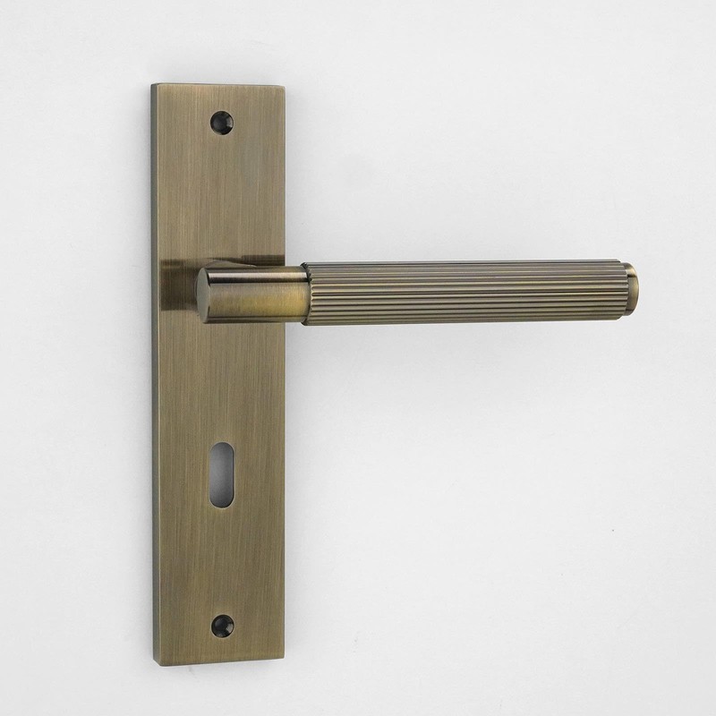 Decoranddecor Hera Antique Brass Keyhole Backplate Door Handles Set –