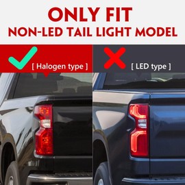 Huray Tail Light Rear Lamp for Chevy Silverado 2019 2020 2021 2022 2023 (Only for Halogen Type) OE Style Assembly Rear Brake Lamp Driver Side