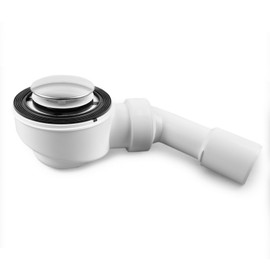 AQUADE Drain Fitting with Odour Trap for Shower Trays with Drainage Hole Diameter 52 mm, Lid Stainless Steel 72 mm, Made in Germany Quality: Made in Germany