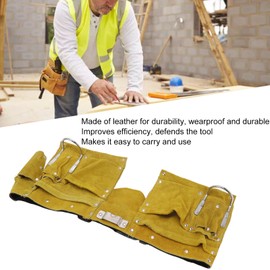 Carpenter Tool Belt, 19in Top Grain Suede Leather Tool Belt with Quick Release Buckle, Adjustable Tool Belt with Multiple Pockets, Work Apron Tool Apron for Electrician