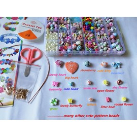 Vytung Beads Set for Jewelry Making Kids Adults Children Craft DIY Necklace Bracelets Letter Alphabet Colorful Acrylic Crafting Beads Kit Box with Accessories（Color 6）