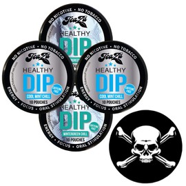 TeaZa Herbal Pouch Cool Mint, Wintergreen Chill 4 Can Variety Pack with DC Crafts Nation Skin Can Cover - Jolly Roger