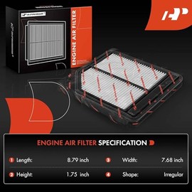 A-Premium Filtro de Aire de Motor compatible con Honda Civic 2006, 2007, 2008, 2009, 2010 y 2011, L4 1.8L, panel rígido, Reemplazo 17220RNAA00