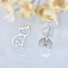 Sterling Silver Cat Kitten Outline Stud Earrings