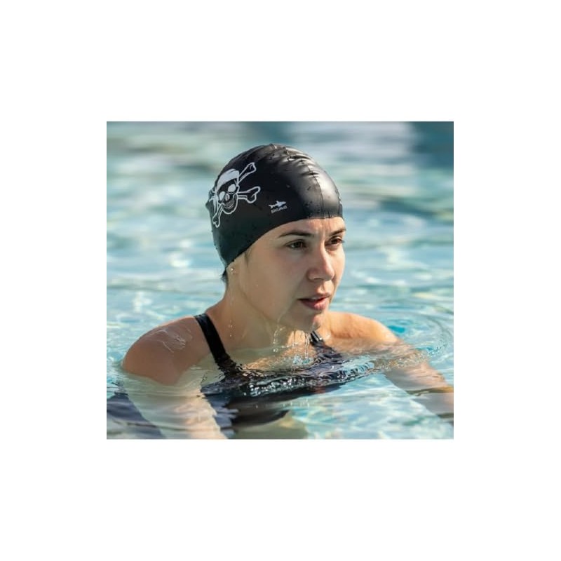 escualo Gorra para Natacion Unisex Adulto Modelo Calavera (Silicon) Impermeable,