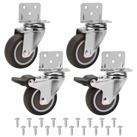 50 mm Furniture Castors with Thick L Mounting Plate Heavy Duty Castors Can Carry 115 kg Wheels for Furniture with 2 Brakes and 2 Without Ideal Castors for Cribs Furniture Flower Stand Coffee Table