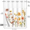 SSCRCUSLY No Hook Floral Shower Curtain with Snap in Liner