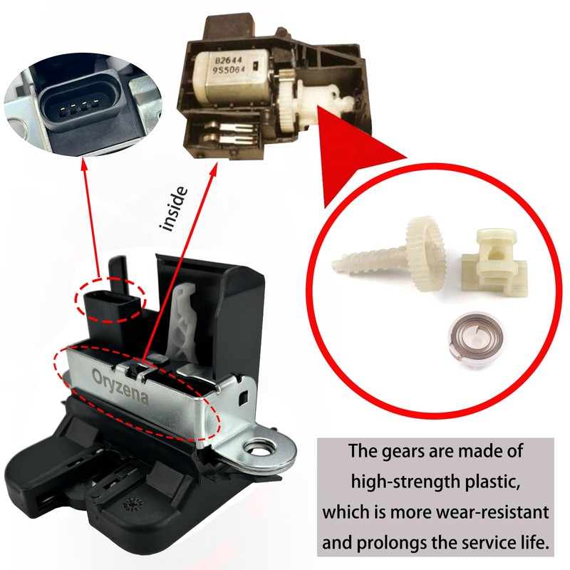 Oryzena Trunk Latch Actuator Compatible with Volkswagen Golf MK5 2004-2009,