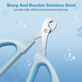 Euqvunn Cat Nail Clippers, Professional Cat Claw Clipper with Safe Positioning Hole, Rabbit nail clippers Suitable for Kittens, Rabbits, Guinea Pigs, Birds, Puppies, and Small Animals (Blue)