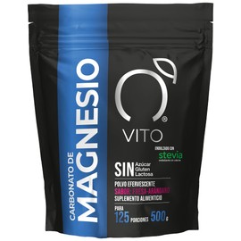 VITO | Magnesio en Polvo | Suplemento Alimenticio | Polvo Efervescente Sabor Fresa-Arándano Endulzado con Stevia | 120 porciones | 500 g