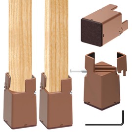 Pack of 4 Furniture Risers, 7.5 cm, Adjustable Bed Raisers with Screw Clamp, 3 Inch Heavy Duty Chair Risers, Furniture Raiser for 22-42 mm Wide Square & Round Chair Leg (7.5 cm, Brown)