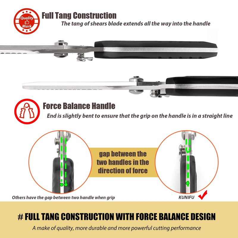 KUNIFU Poultry Shears, All Purpose Heavy Duty Kitchen Scissors For