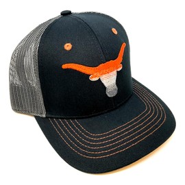 National Cap Texas Longhorns Gradient Fade Mascot Logo Flat Bill Mesh Trucker Snapback Hat