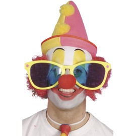 Smiffys Giant Sunglasses, Assorted Bright Colours, Assorte , Circus Fancy Dress, Adult Dress Up Accessories, Halloween