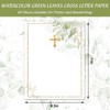 AnyDesign Greenery Cross Letter Paper, 60 Sheets, 8.5 x 11