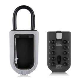NUZAMAS Realtor Key Lock Box Safe Lockbox 10-Digit Push Button Combination Safe Vault - Portable Outdoor Stor a key - Door Handle or Fence Mount