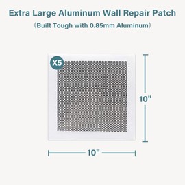Drywall Repair Kit - Aluminum Wall Patch Heavy-Duty Metal Drywall Repair Patch for Wall Hole Fixing, Self Adhesive, 10 x 10 inch, 5 Pcs