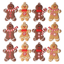 12 Pieces Gingerbread Man Pendant Gingerbread Man Decoration Gingerbread Man Figure Christmas Tree Decoration Set Christmas Decoration Figures Set Christmas Tree Decoration Pendant for Festive Home